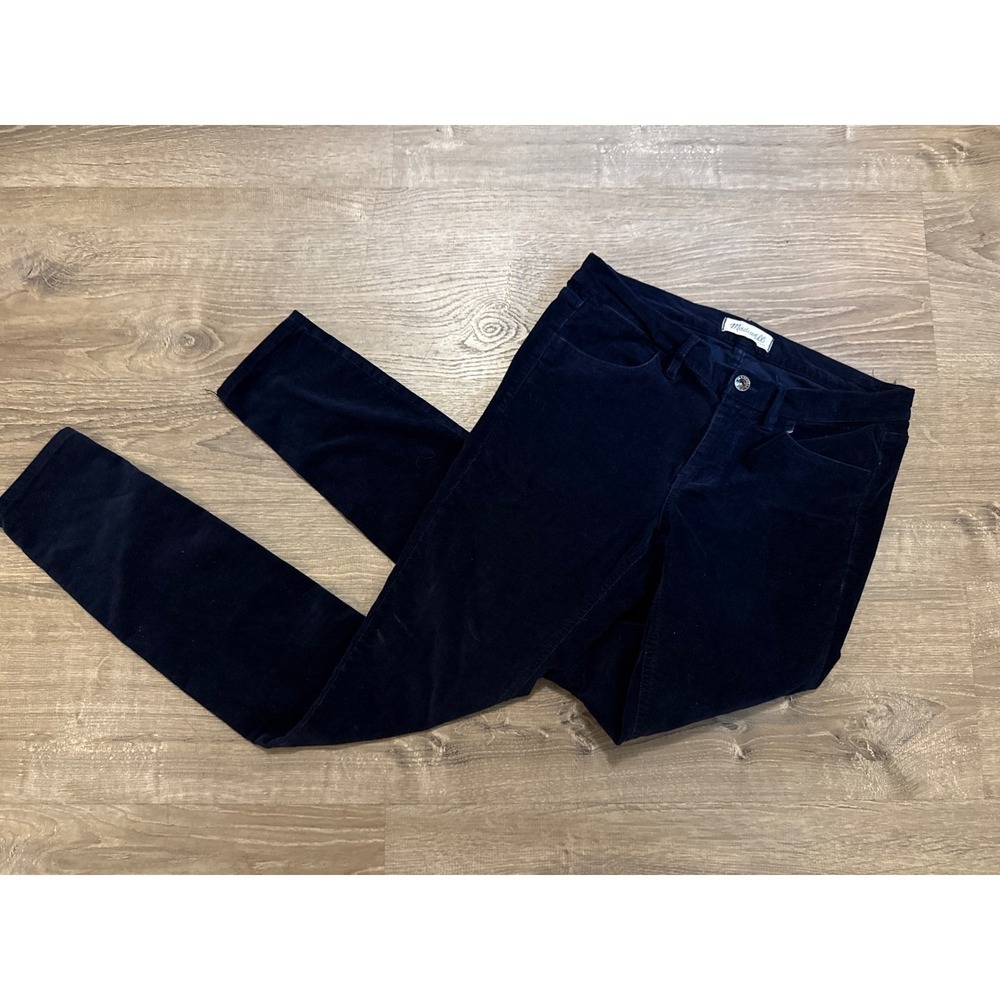 Madewell Corduroy Pants Womens Size 28 X 32 Blue Skinny Low Rise Dark Wash